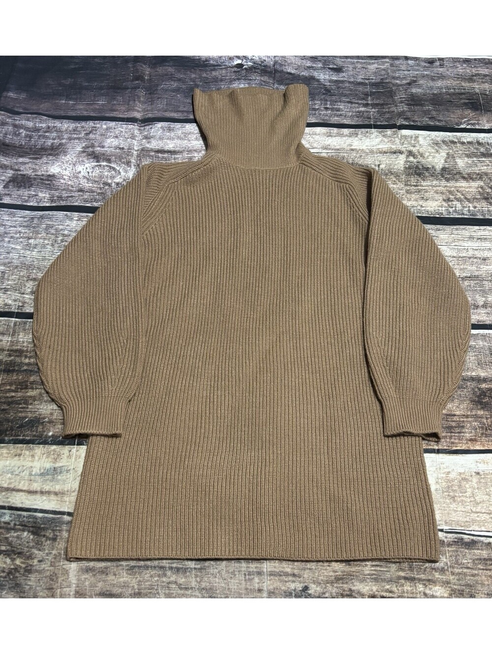 Uniqlo Sweater Womens Small Wool Blend Tunic C Collection Turtleneck